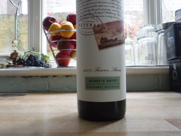 2003  Henry's Drive Reserve Shiraz, RP 95pts