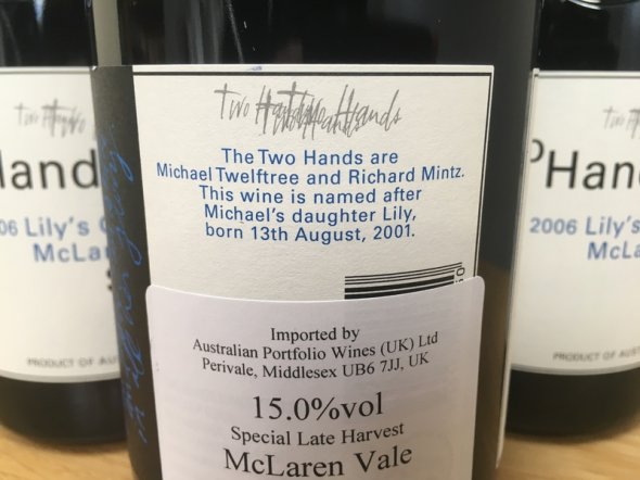Two Hands Lily's Garden McLaren Vale Shiraz 2006 (RP 92 pts)
