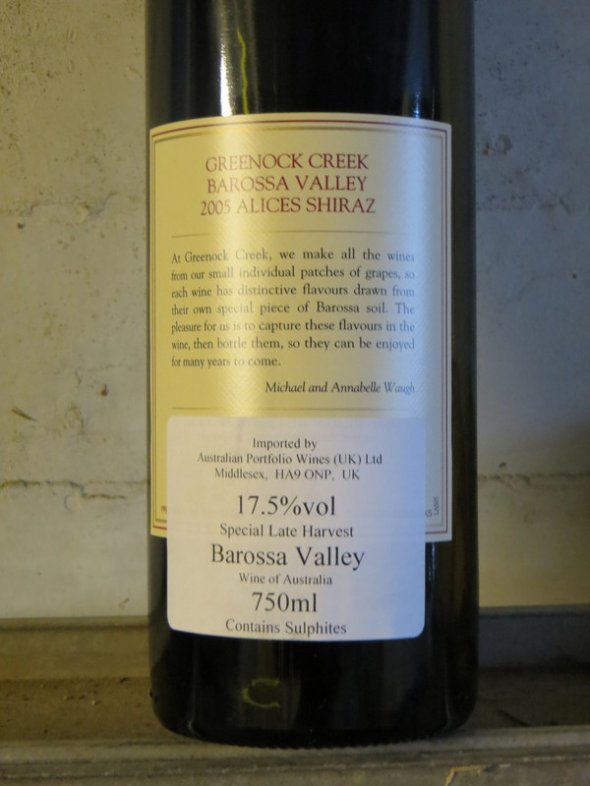 2005 Greenock Creek Alice's Block Shiraz 96pts Parker