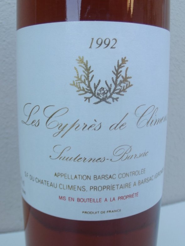 1992 Les Cyprès de Climens / Barsac