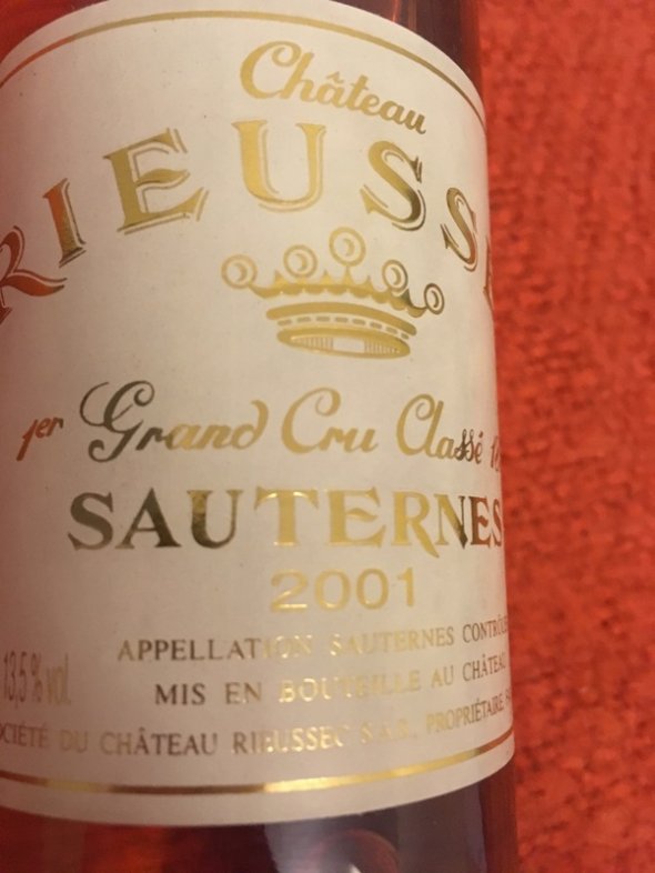 Chateau Rieussec 2001 *100 points Wine Spectator, 99 points Wine Advocate*