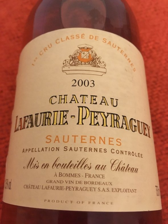 Chateau Lafaurie-Peyraguey 2003 *97 points Wine Spectator*