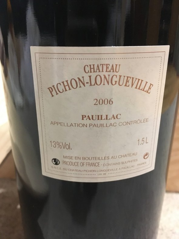 Chateau Baron de Pichon-Longueville 2006 Magnum Classe Cru Pauillac