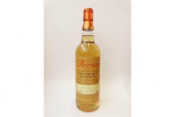 2 bottles: 1 x The Arran Malt Distillery, Founder's Reserve Single Malt Scotch Whisky, Isle of Arran and 1 x The Arran Malt Distillery, Lochranza Founder's Reserve 