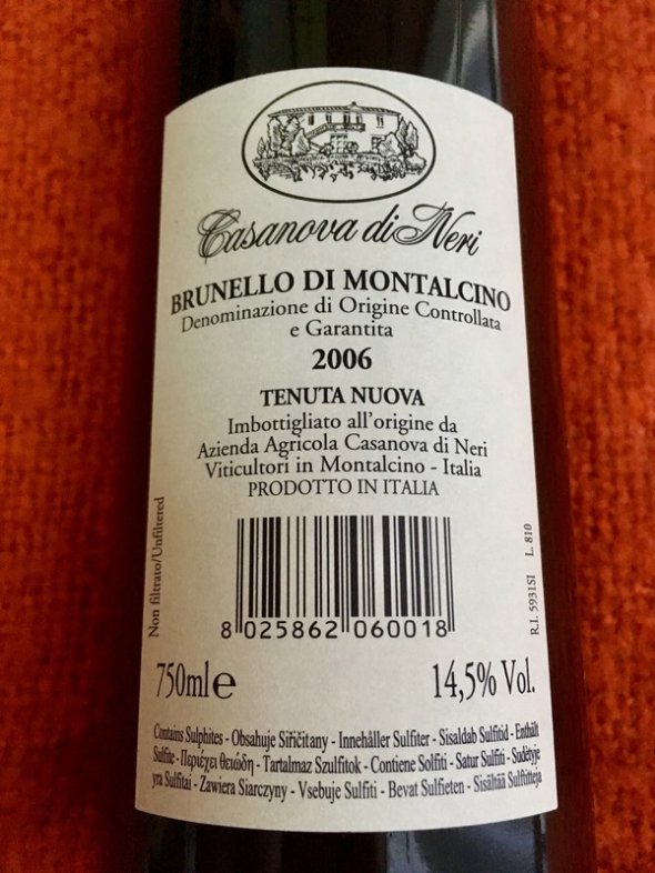 2006 Casanova di Neri Brunello di Montalcino Tenuta Nuova *100 points James Suckling*
