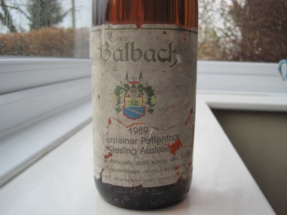 Neirsteiner Pettenthal Riesling Auslese 1989 Balbach