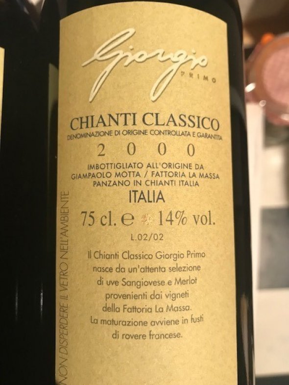 Fattoria La Massa Giorgio Primo  Chianti Classico 2000 (92WS)