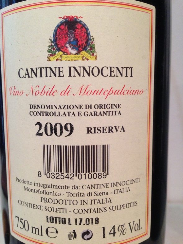 2009 Vino Nobile di Montepulciano Riserva DOCG Vittorio Innocenti 