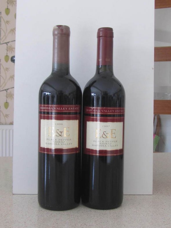 E&E Black Pepper Shiraz 1996 & 1997, 2 Bottles.