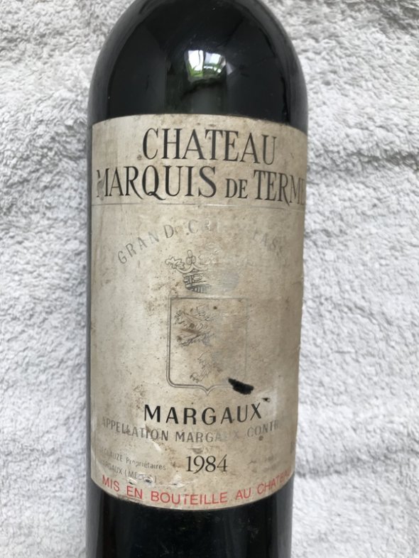 1984 Chateau Marquis de Terme - Margaux - into neck 