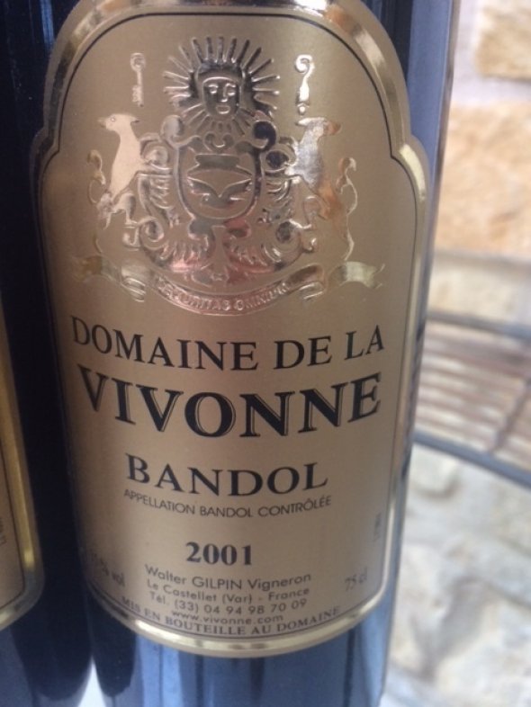 Domaine De La Vivonne Bandol 2001 - RARE