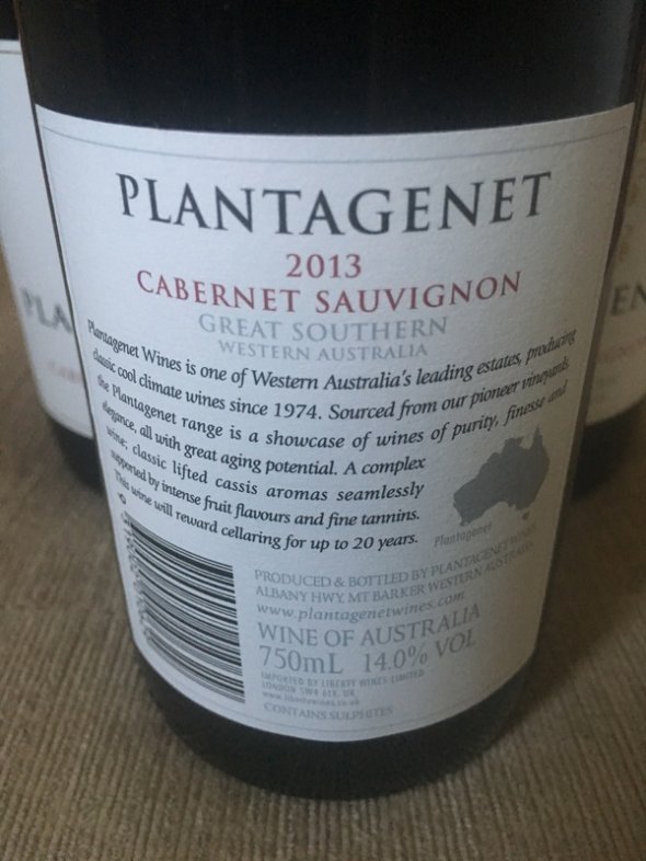 2013 Plantagenet Great Southern Cabernet Sauvignon - No Reserve