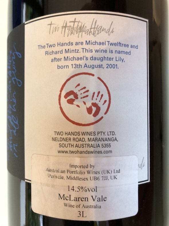 Two Hands Lily&rsquo;s Garden 2005 - double magnum / 3 litre bottle
