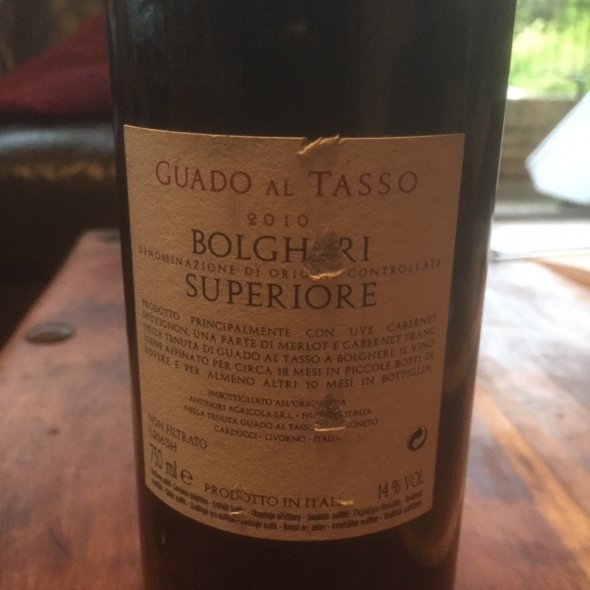 Guado al Tasso 2010 Marchesi Antinori Bolgheri