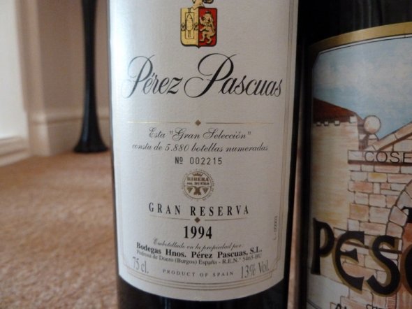 Pesquera Cosecha Especial 1986 : Perez Pascuas ( Pedrosa ) Gran Selection 1994: