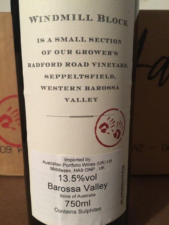 2009 Two Hands Windmill Block Shiraz Single Vineyard (RP 94 pts)