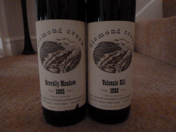 Diamond Creek Gravelly Meadow & Volcanic Hill 1992. Cabernet Sauvignon  California.