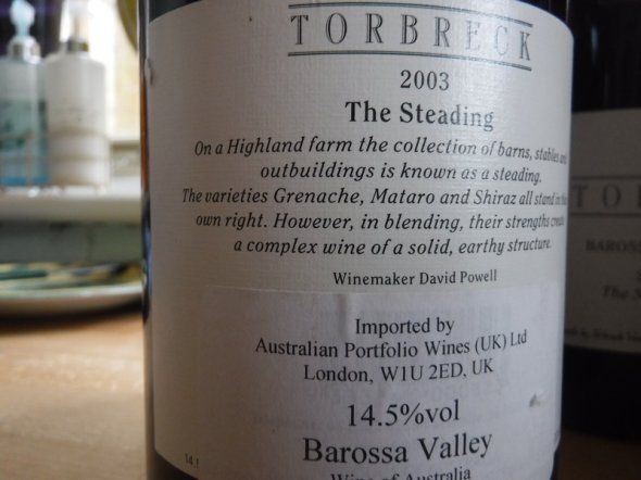 5 x 2003 "The Steading" Shiraz/Grenache, Torbreck vineyards