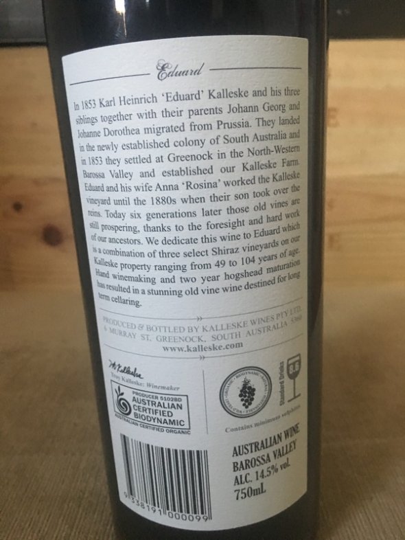 A Pair of Kalleskes: "Eduard" Old Vine Shiraz - 2009 & 2010 (JH 96 & 94 pts) - No Reserve