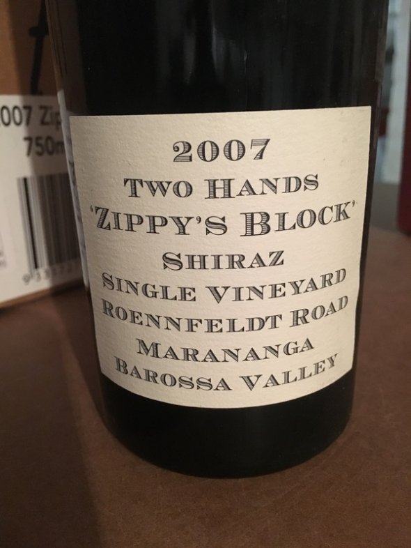 2007 Two Hands Zippys Block Shiraz Single Vineyard (RP 93 pts) - No Reserve