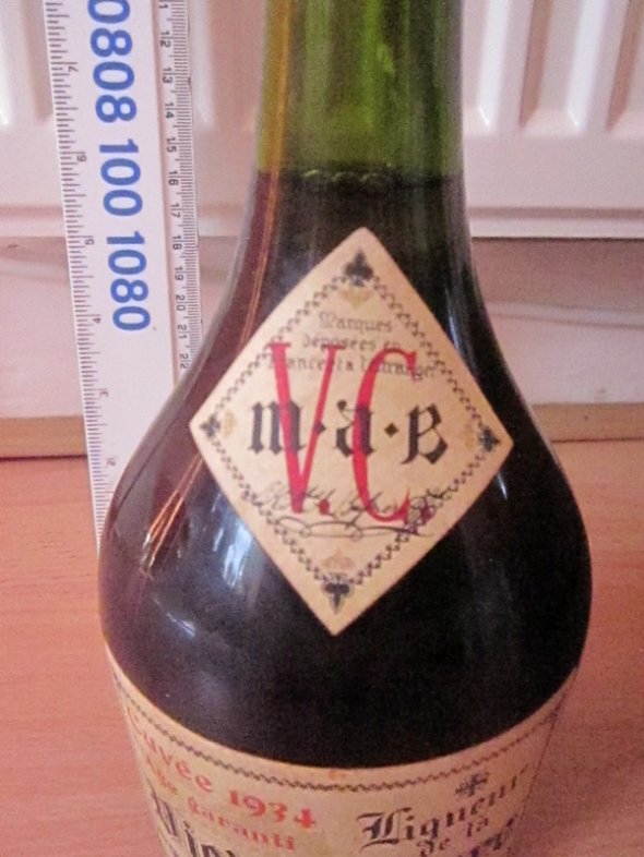 Old Liquor 1934 Brandy Liqueur Vieille Cure OWC + Corkscrew