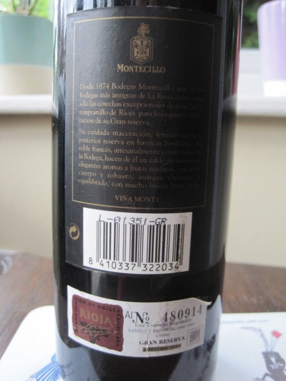 Gran Reserva 1994 Bodegas Montecillo, Rioja (WS 91)
