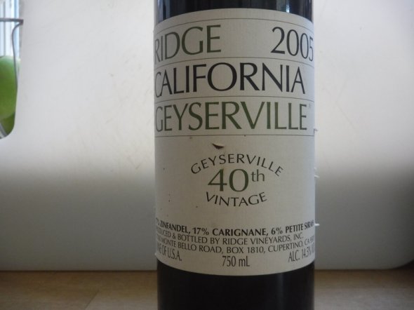 2005 Ridge "Geyserville" Zinfandel, California