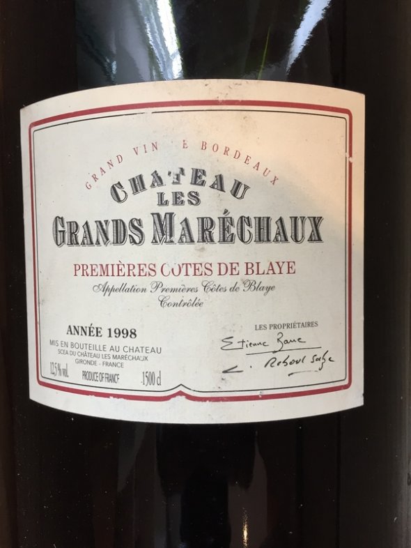 Chateau les Grands Marechaux 1998 (15 Litre Nebuchadnezzar in OWC) September Lot 21.