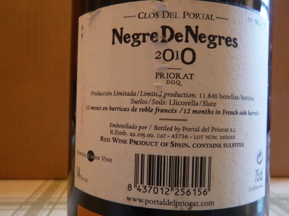 2010 Portal del Priorat Clos Del Portal Negre De Negres