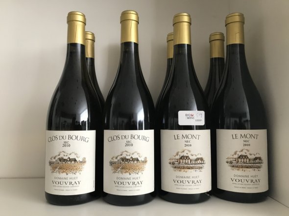 Vouvray 2010 Tasting Lot Domaine Huet (8 bottles) September Lot 61.