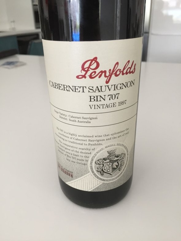 Penfolds Cabernet Sauvignon Bin 707 vintage 1997