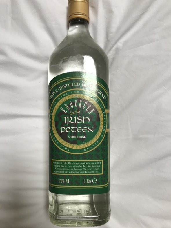 Irish Poteen - Knockeen 70% - 1litre - triple distilled 