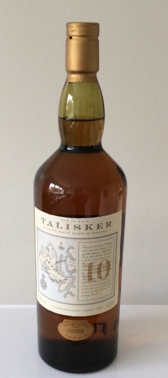 Rare Talisker, 1 litre 10 Year Old Single Malt Scotch Whisky, Old Map Presentation Label