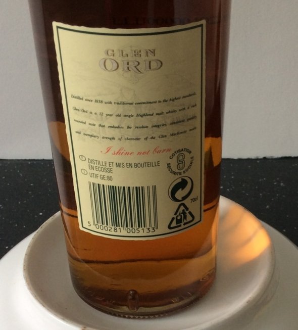 Rare Glen Ord 12 year old Single Malt Whisky - Old Label 
