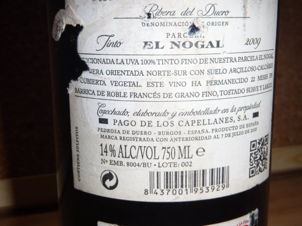 2009 Pagos De Los Capellanes, El Nogal, Ribera del Duero 