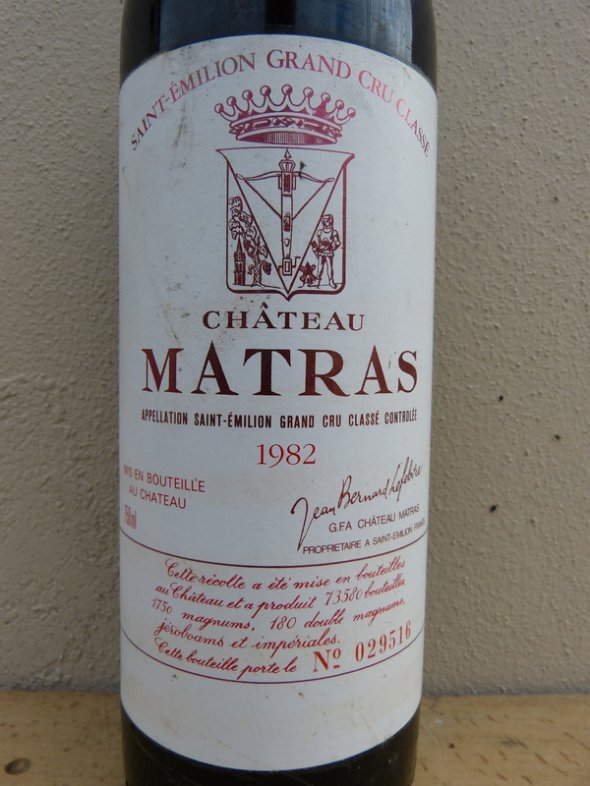 1982 Château MATRAS / St Emilion Grand Cru Classé