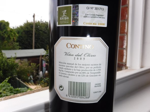  2009 "Vina del Olivo", Magnum, Contino Rioja, Spain. 