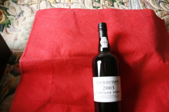 Cockburns 2003 Vintage Port in a wine box with accessories
