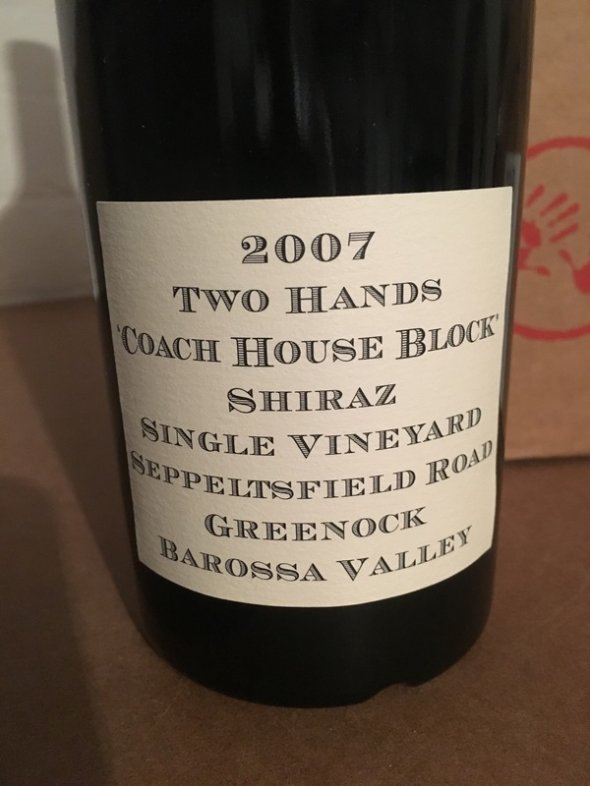 2007 Two Hands Coach House Block Shiraz Single Vineyard (RP 94 pts) - No Reserve