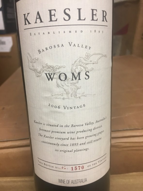 2006 Kaesler W.O.M.S Shiraz Cabernet (RP 92 points) - No Reserve