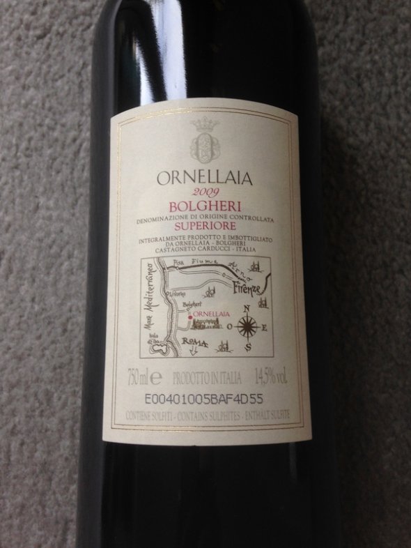 ORNELLAIA 2009 BOLGUERI SUPERIORE ITALY