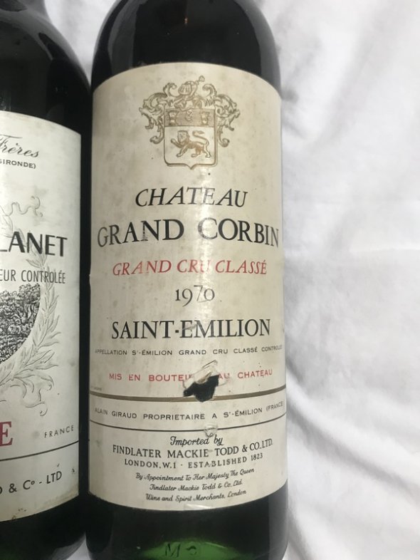 2x 1970 Bordeaux - Ch Grand Corbin st Emilion GCC and La Tour Clanet - great year !