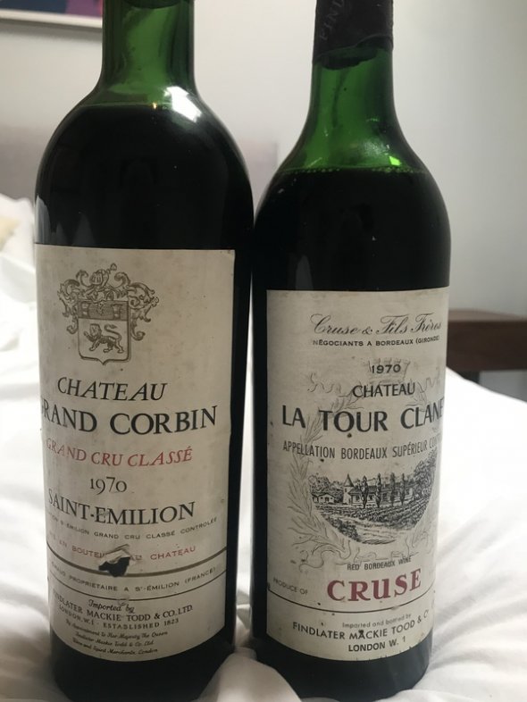 2x 1970 Bordeaux - Ch Grand Corbin st Emilion GCC and La Tour Clanet - great year !