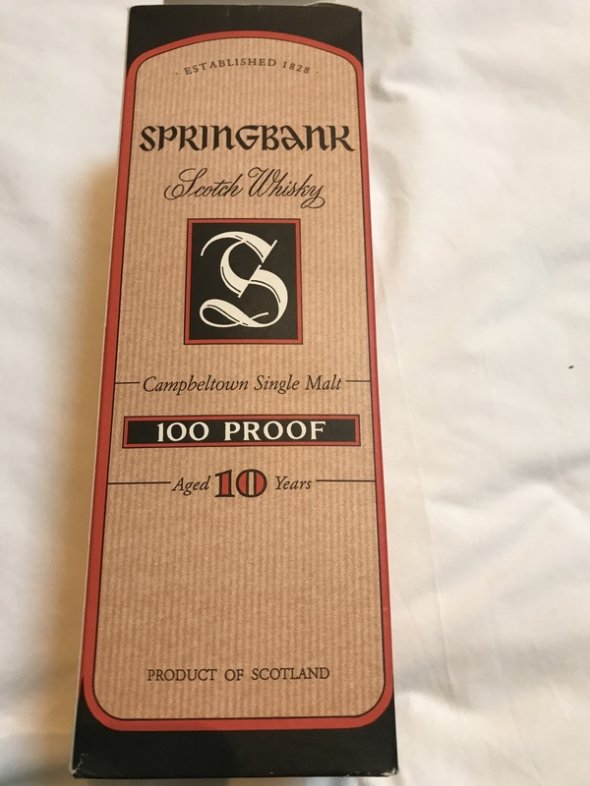 Springbank 100° proof 10 year old - 1990's bottling and box -  Xmas !