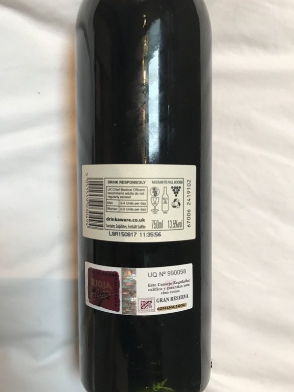 2002 Rioja - Gran Reserva - Pila No BCA14 - perfect bottle - Xmas !