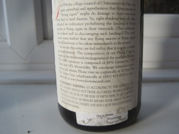 Le Cigare Volant 1998 Bonny Doon 