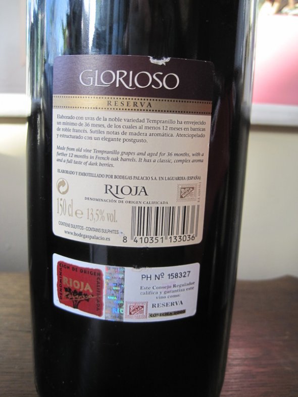Glorioso Reserva 2003 Bodegas Palacio, Rioja (Magnum)