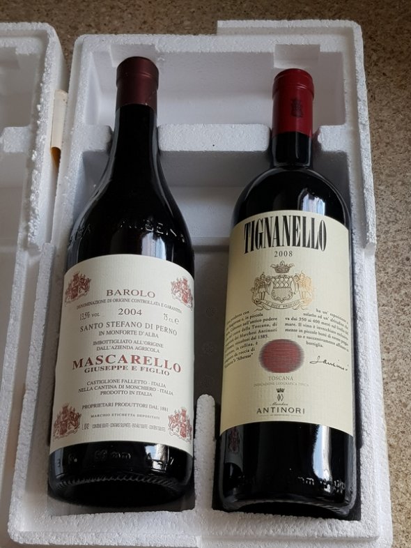 Tignanello 2008 and Mascarello Barolo Santo Stefano di Perno 2004