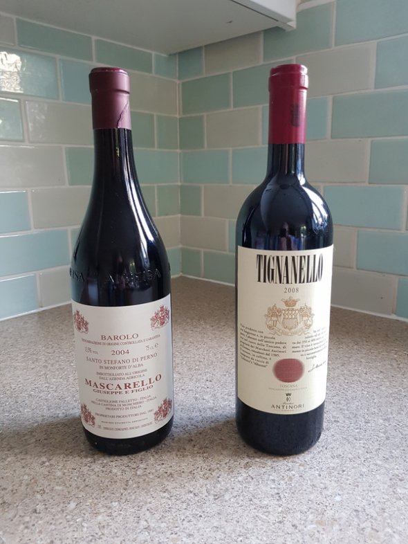 Tignanello 2008 and Mascarello Barolo Santo Stefano di Perno 2004