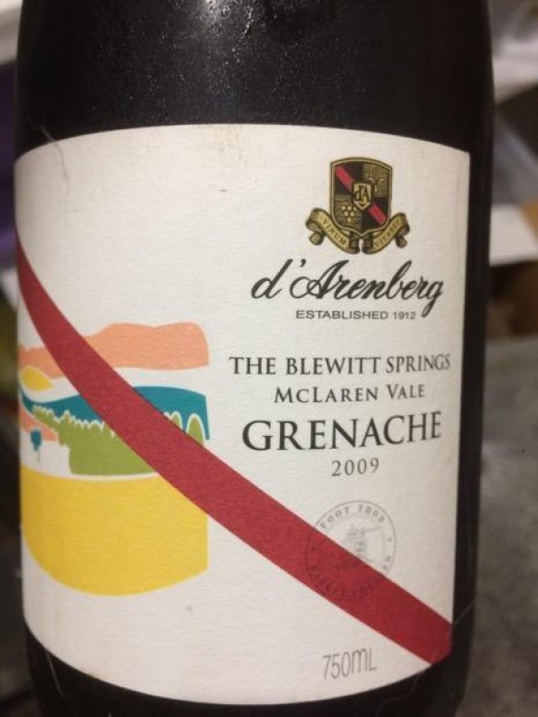 D&rsquo;Arenberg The Blewitt Springs Grenache 2009